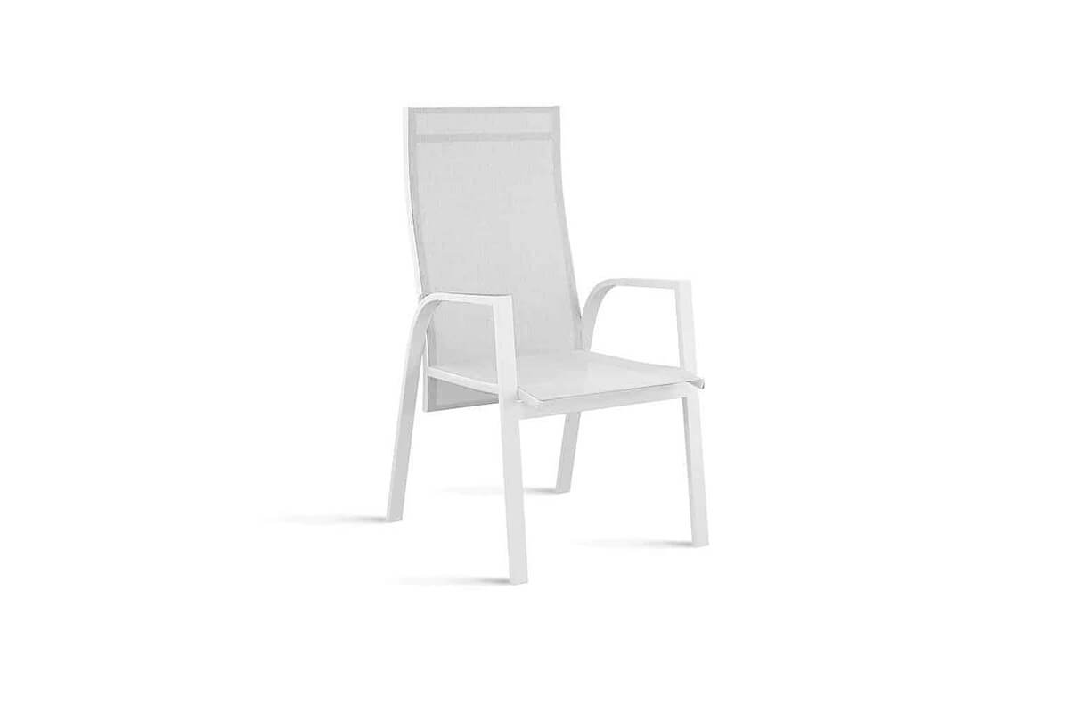 Alicante nowoczesne krzesło ogrodowe z regulacją oparcia kolor biały Zumm