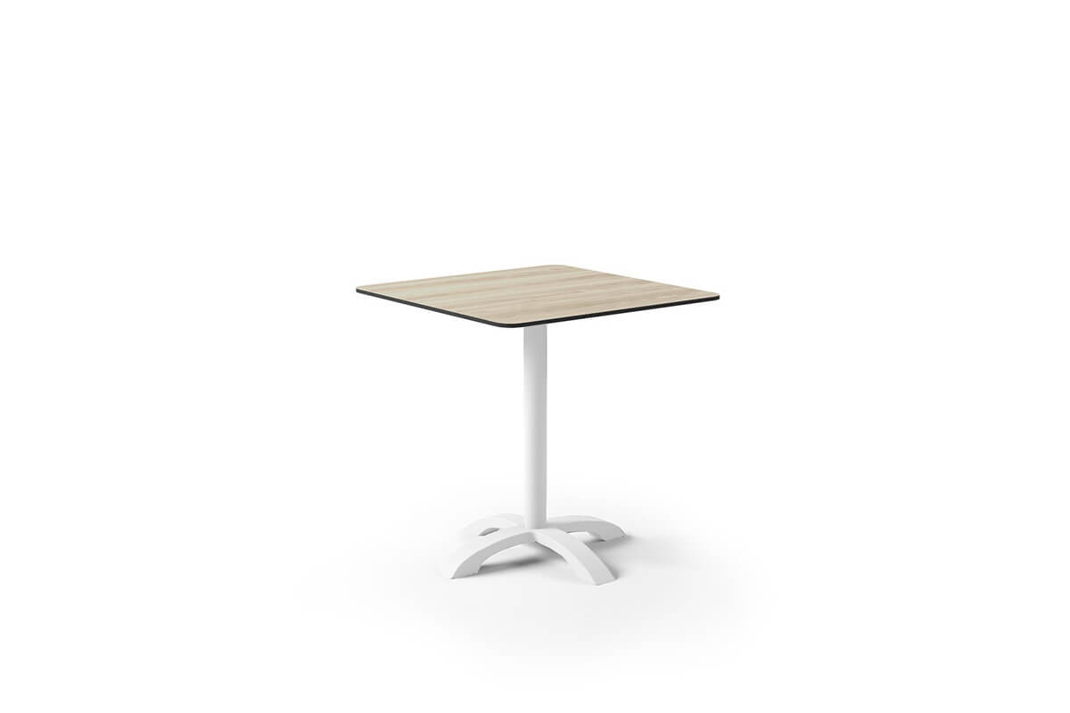 Vic kwadratowy stół ogrodowy aluminium kolor biały blat laminat HPL Zumm