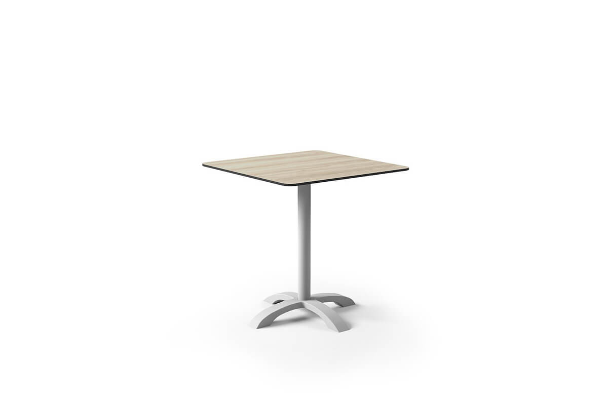 Vic kwadratowy stół ogrodowy aluminium kolor jasnoszary blat laminat HPL Zumm