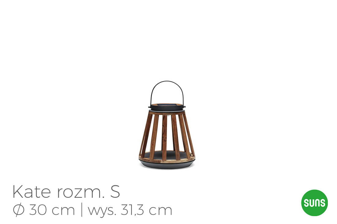 Kate ogrodowe lampy solarne z drewna tekowego, wariant 4788