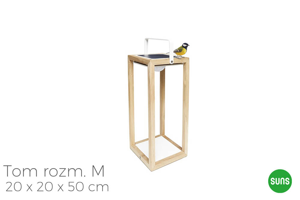 Tom ogrodowe lampy solarne z drewna tekowego, wariant 4760