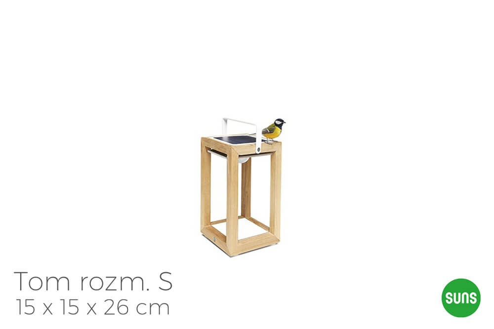 Tom ogrodowe lampy solarne z drewna tekowego, wariant 4762