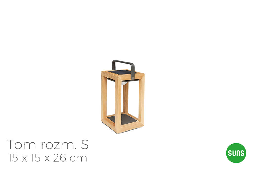 Tom ogrodowe lampy solarne z drewna tekowego, wariant 4761