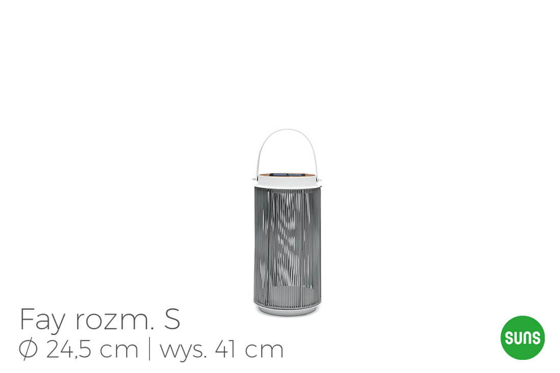 Fay nowoczesne lampy solarne ogrodowe aluminium lina, wariant 4872