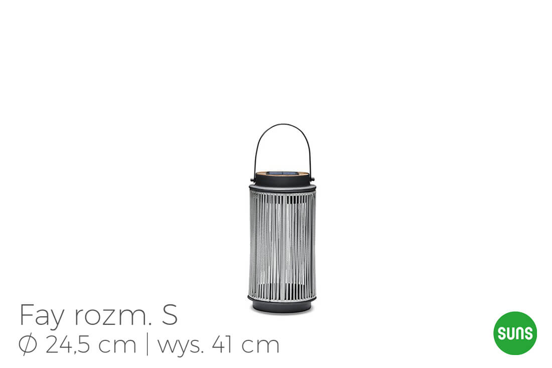 Fay nowoczesne lampy solarne ogrodowe aluminium lina, wariant 4871
