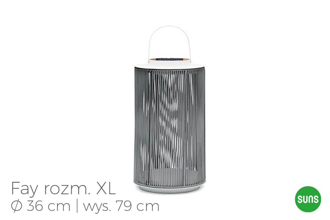 Fay nowoczesne lampy solarne ogrodowe aluminium lina, wariant 4876