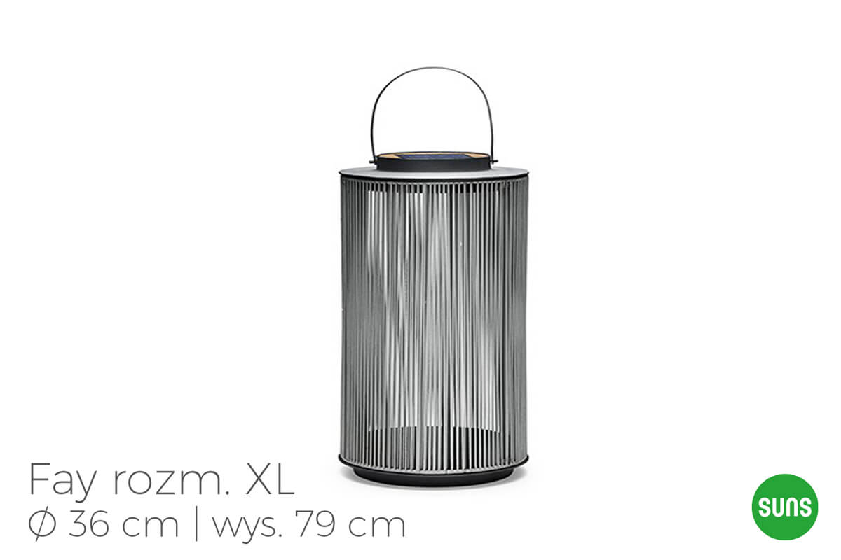 Fay nowoczesne lampy solarne ogrodowe aluminium lina, wariant 4875