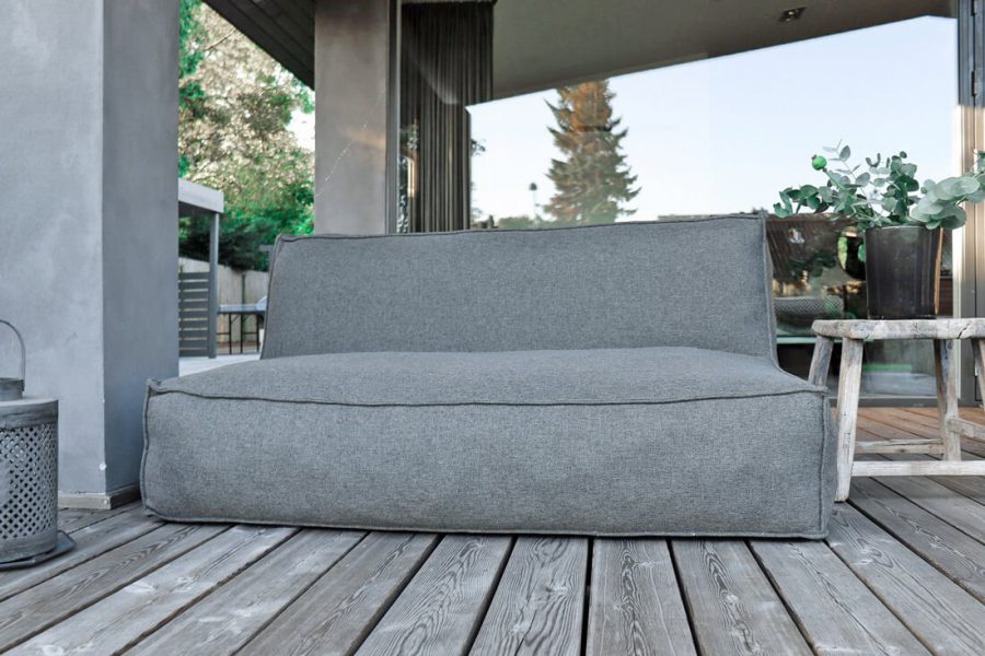 C-2 Edge nowoczesna podwójna sofa ogrodowa z tkaniny TroisPommes Home ekskluzywne meble ogrodowe