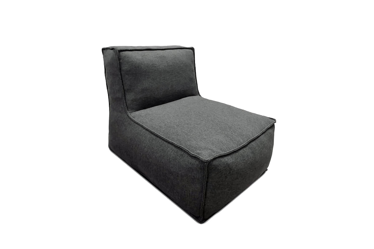 C-2 Edge nowoczesny fotel ogrodowy z tkaniny - kolor ciemny szary melanż 