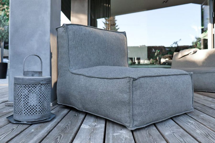 C-2 Edge nowoczesny fotel ogrodowy z tkaniny TroisPommes Home luksusowe meble ogrodowe