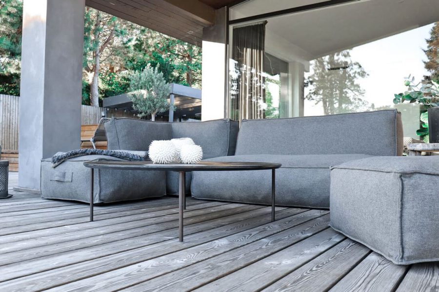 C-2 Edge nowoczesny zestaw ogrodowy z tkaniny TroisPommes Home luksusowe meble ogrodowe tkanina Olefin