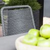 Elos krzesło ogrodowe na płozach szara lina polipropylenowa nowoczesne meble ogrodowe SUNS