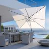 parasol ogrodowy challenger T1 3 x 3 m kwadratowy z boczną nogą kolor biały luksusowe parasole ogrodowe Platinum