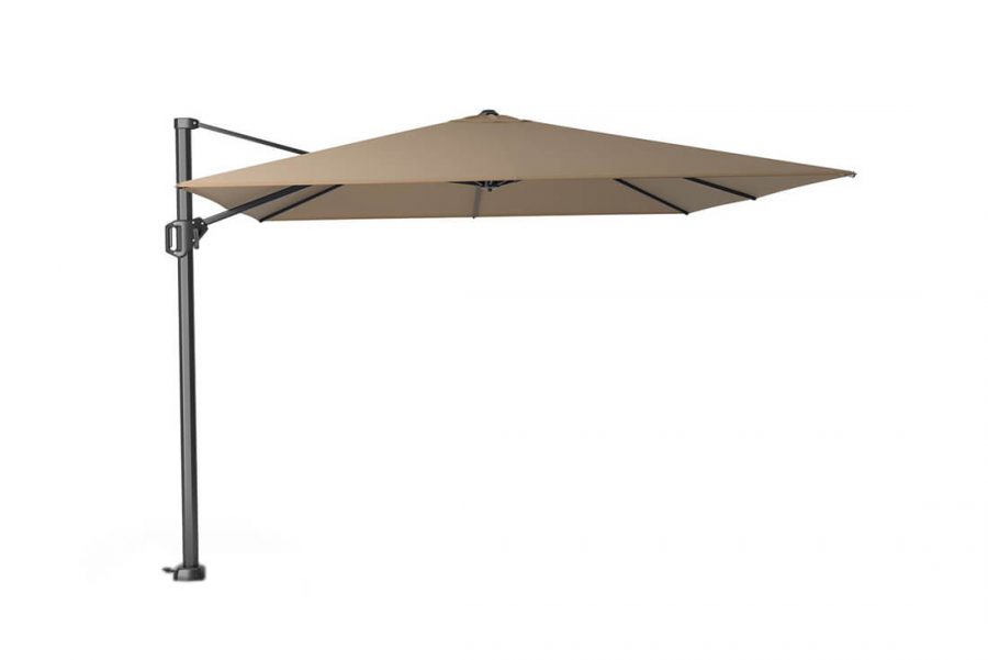 parasol ogrodowy challenger T1 3 x 3 m z boczną nogą kolor taupe szarobeżowy bez podstawy parasole ogrodowe Platinum