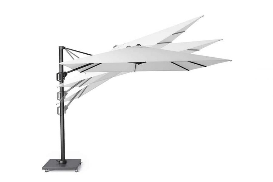 parasol ogrodowy Challenger T1 3 x 3 m z boczną nogą kwadratowy regulacja czaszy parasole ogrodowe Platinum