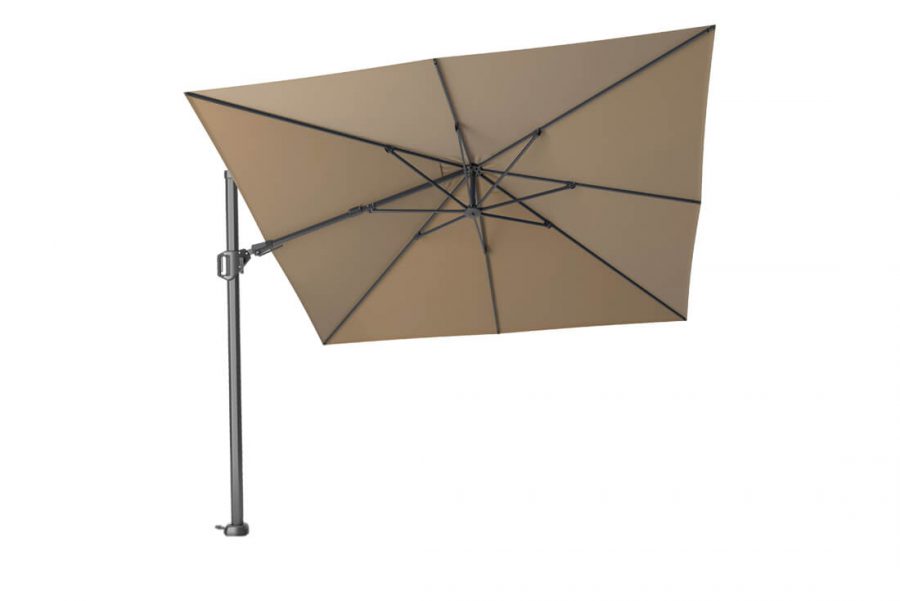 Parasol ogrodowy Challenger T2 3 x 3 m kwadratowy z boczną nogą kolor taupe bez podstawy parasole ogrodowe Platinum