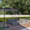 Parasol ogrodowy Challenger T2 Ø 3.5 m okrągły z boczną nogą kolor anthracite luksusowy parasol ogrodowy Platinum