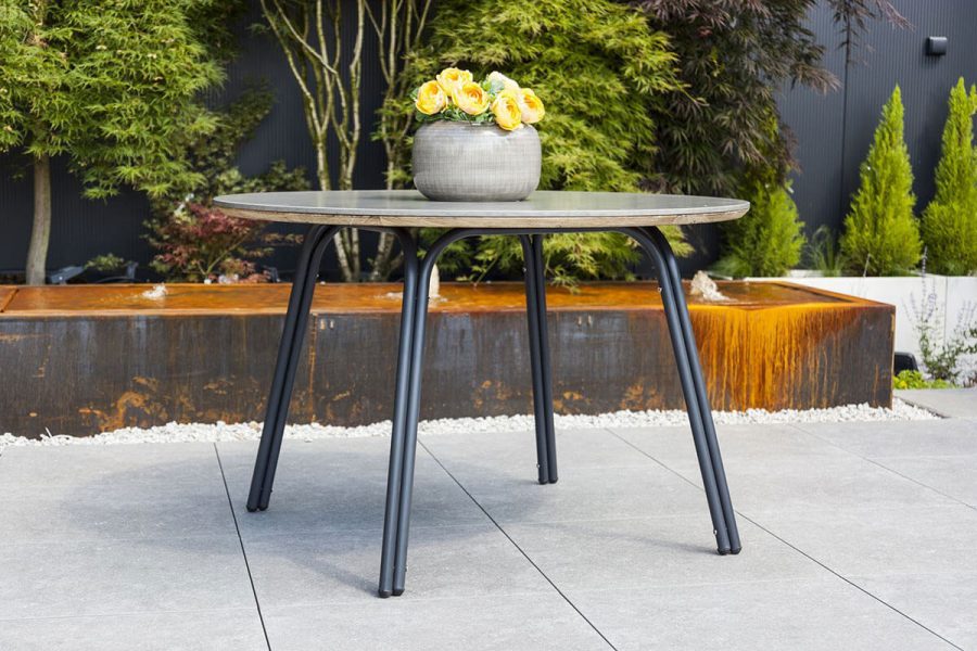 Simi designerski stół ogrodowy z cementowym blatem okrągły stół 120 cm SUNS