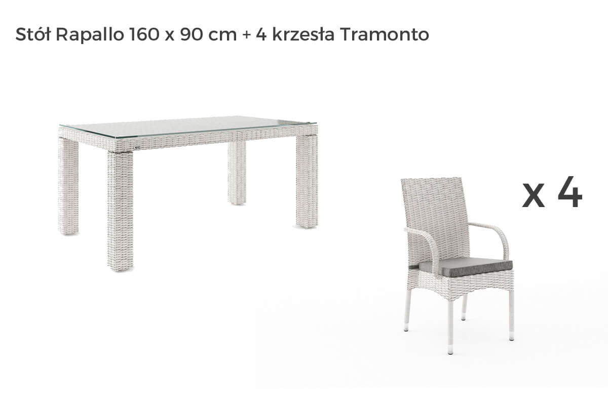 Rapallo Tramonto meble ogrodowe technorattan zestaw obiadowy 4-8 osób, wariant 7292 Oltre