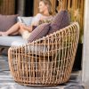 Nest okrągły fotel ogrodowy z technorattanu elegancki styl boho | Kolekcja Nest Cane-line
