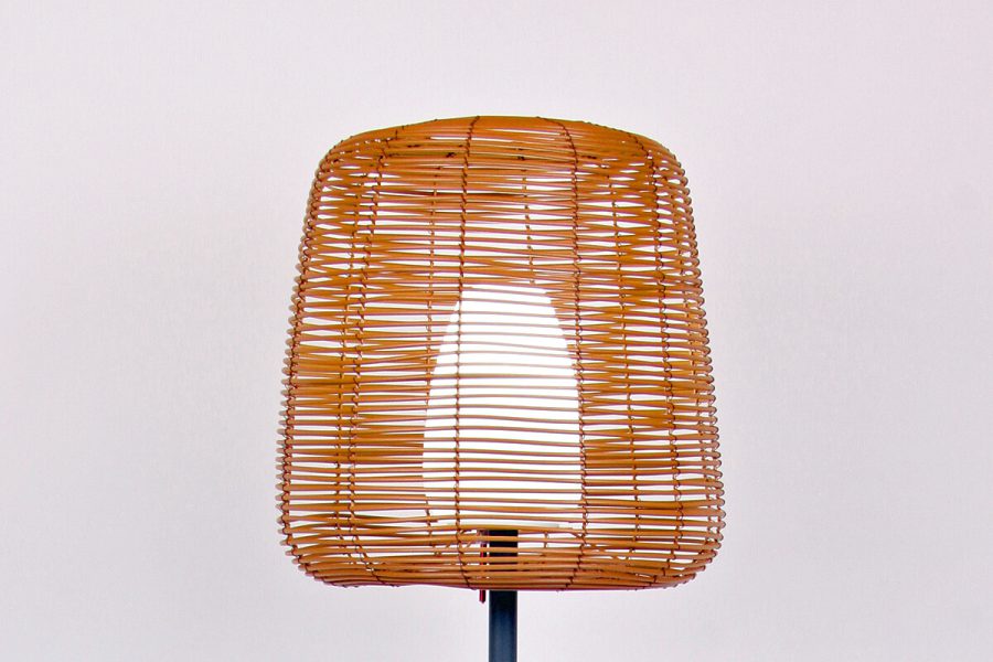 Boheme lampa stojąca ogrodowa LED z kloszem z technorattanu | Lumisky