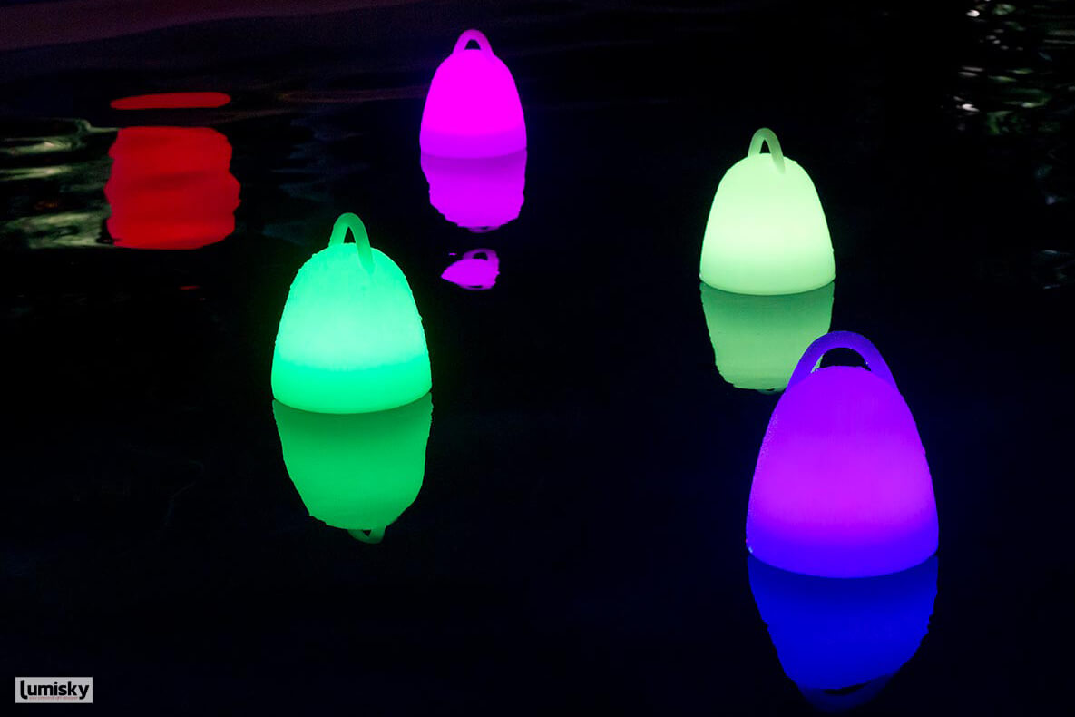 Liberty wodoodporna lampa ogrodowa LED przenośna pływająca z pilotem | Lumisky