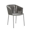Moments eleganckie krzesło ogrodowe szare bez poduszki lina PP Cane-line luksusowe meble ogrodowe