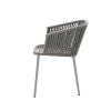 Moments eleganckie krzesło ogrodowe szare bez poduszki oplot lina PP SoftRope bok krzesła podłokietnik Cane-line luksusowe meble ogrodowe