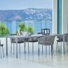 Moments eleganckie krzesło ogrodowe szare stół ogrodowy szary Cane-line luksusowe meble ogrodowe