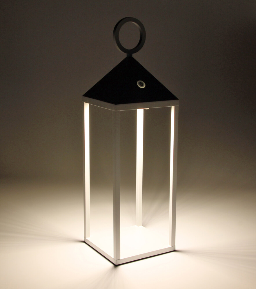 Nuna nowoczesna lampa ogrodowa LED biała latarnia | Lumisky