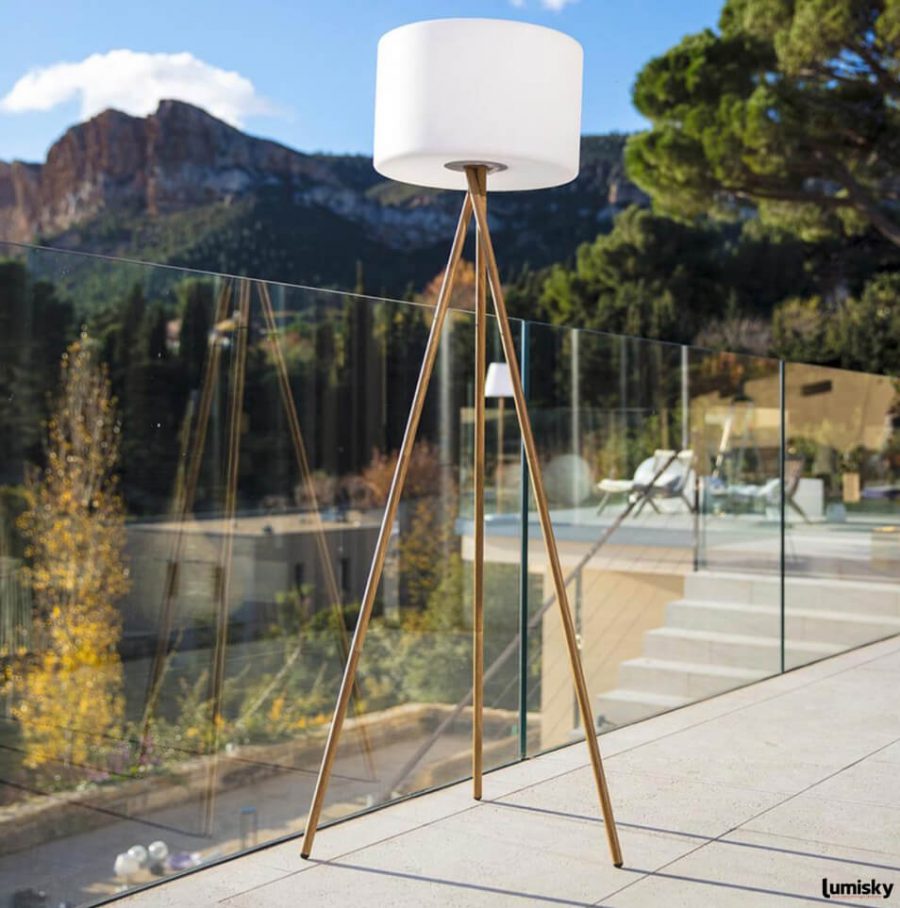 Tamboury Wood bezprzewodowa lampa stojąca LED Lumisky