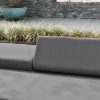 Salerno nowoczesny narożnik ogrodowy z aluminium zagłówki regulowane poduszki Olefin szare Twoja Siesta