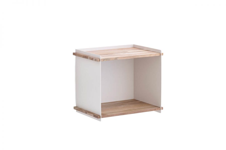 Box Wall designerska półka skrzynka do ogrodu biała aluminium drewno teakowe luksusowe meble ogrodowe akcesoria ogrodowe Cane-line