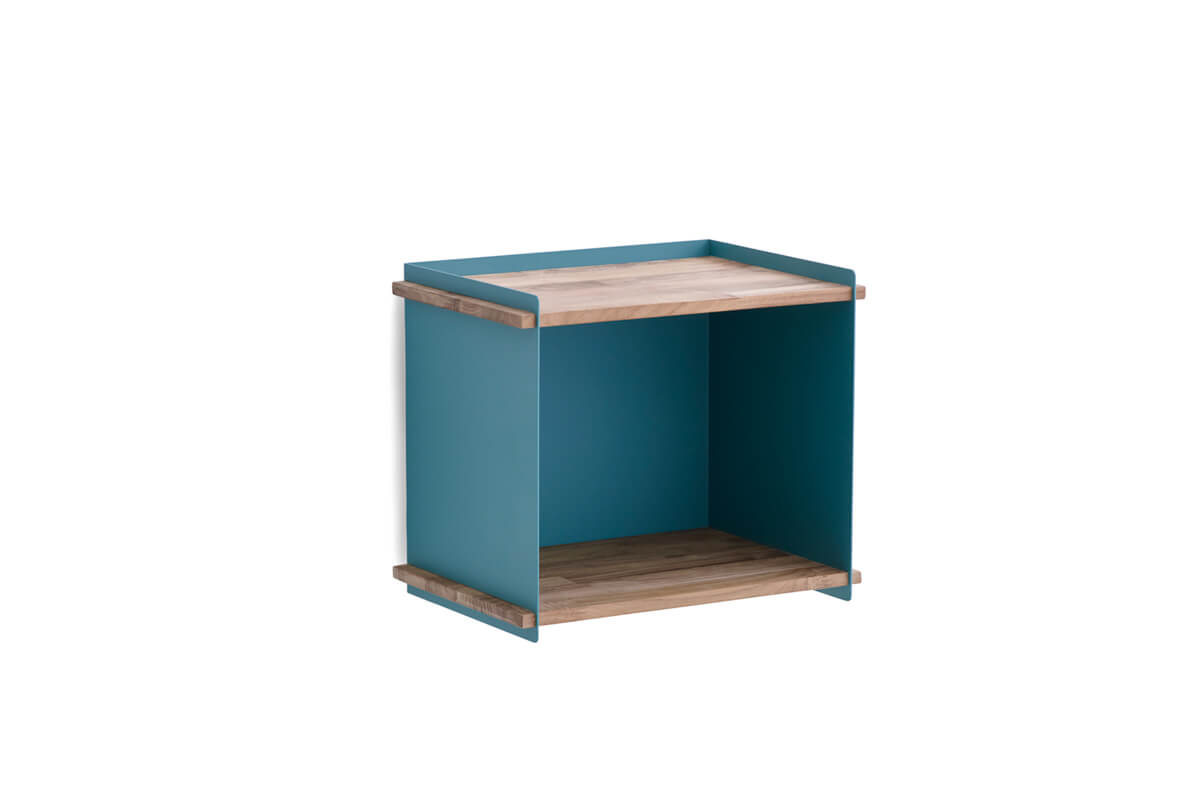 Box Wall designerska półka skrzynka do ogrodu turkusowa lava aluminium drewno teakowe luksusowe meble ogrodowe Cane-line