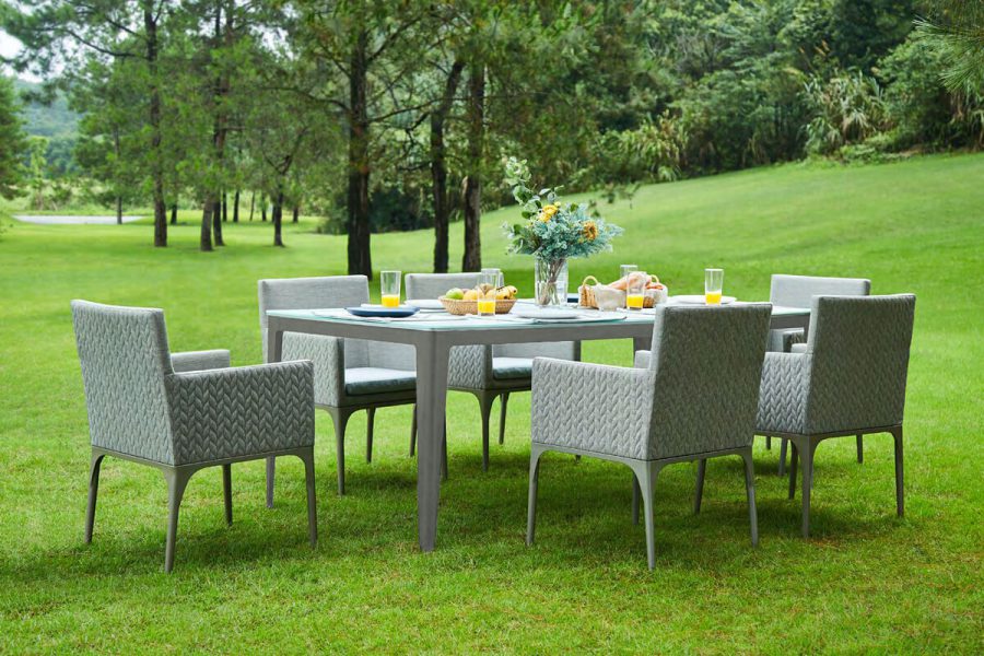 Bonn ogrodowy zestaw obiadowy dla 6 osób stół ogrodowy krzesła ogrodowe Twoja Siesta