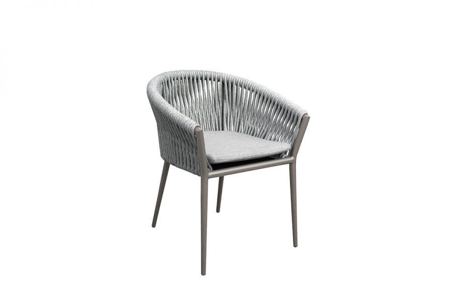 Oslo krzesło ogrodowe z grubej liny aluminium szarobeżowe Twoja Siesta