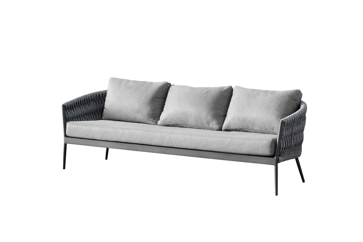 Veranzza nowoczesny zestaw wypoczynkowy ogrodowy sofa ogrodowa potrójna Twoja Siesta aluminiowe meble ogrodowe