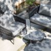 Veranzza nowoczesny zestaw wypoczynkowy ogrodowy sofa podwójna fotel ogrodowe stoliki kawowe Twoja Siesta aluminiowe meble ogrodowe