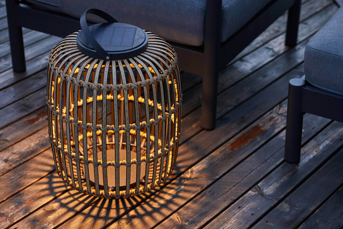 UL lampa solarna lampion ogrodowy z technorattanu, wariant 37347