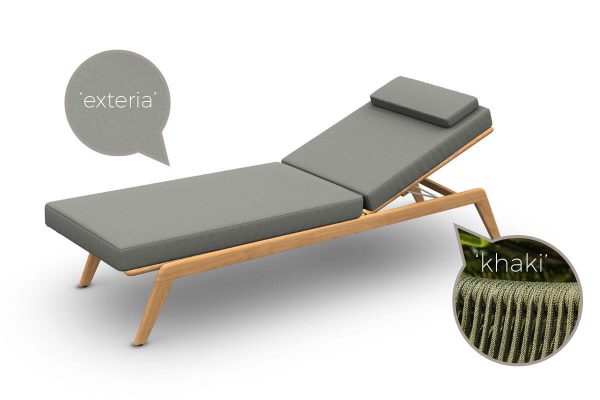 Ritz designerski leżak ogrodowy drewno teakowe lina polyolefin | Jati & Kebon