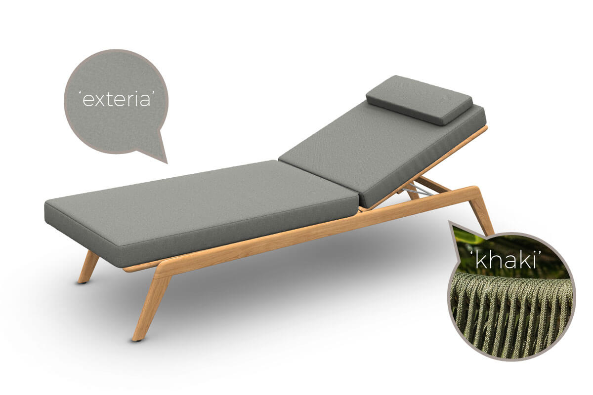 Ritz designerski leżak ogrodowy drewno teakowe, wariant 43603 Jati Kebon
