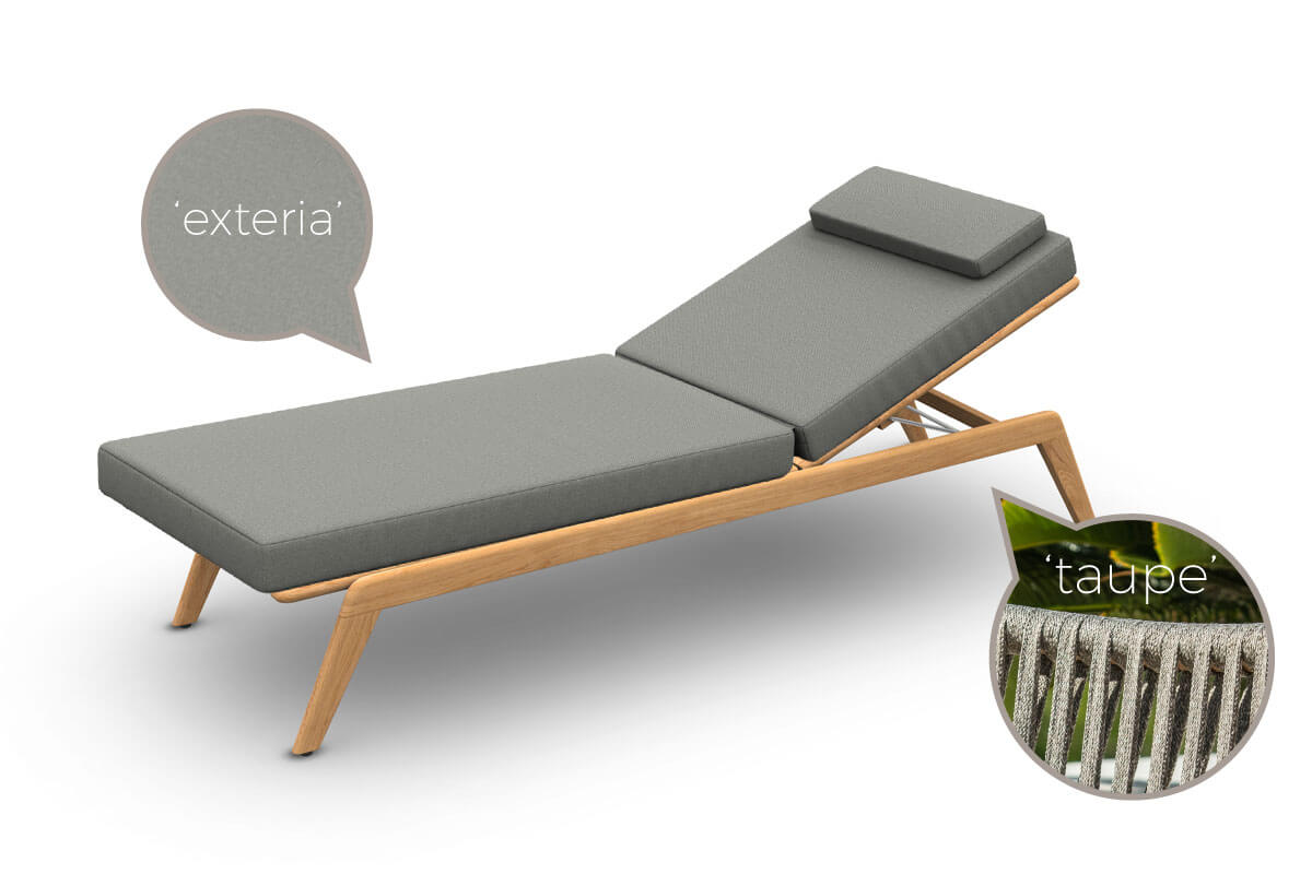 Ritz designerski leżak ogrodowy drewno teakowe, wariant 43601 Jati Kebon