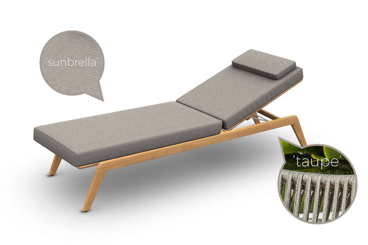 Ritz designerski leżak ogrodowy drewno teakowe, wariant 43600 Jati Kebon