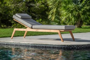 Ritz designerski leżak ogrodowy drewno teakowe | Jati & Kebon