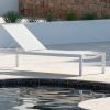 Sylt nowoczesny leżak ogrodowy aluminiowy biały | Jati & Kebon