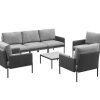 Arona 1 funkcjonalny zestaw mebli ogrodowych modułowa sofa fotele ogrodowe stolik kolor antracytowy Zumm