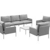 Arona 1 funkcjonalny zestaw mebli ogrodowych modułowa sofa fotele ogrodowe stolik kolor szary Zumm