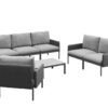Arona 3 zestaw wypoczynkowy modułowy aluminium kolor antracytowy sofa ogrodowa fotel ogrodowy stolik kawowy Zumm