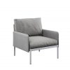 Arona wygodny fotel ogrodowy 2 kolory aluminium szare szare poduszki Zumm