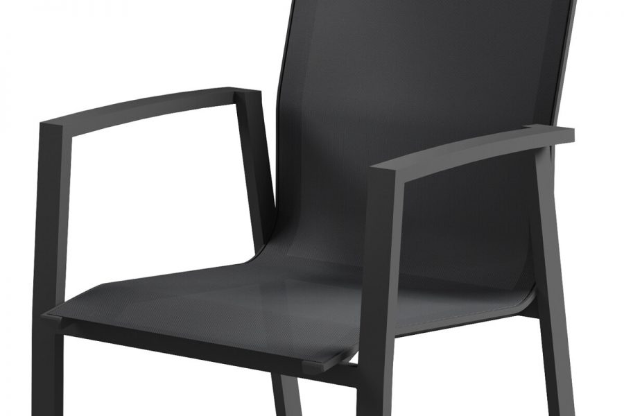 Leon nowoczesne krzesło ogrodowe aluminium antracytowe tkanina Zumm